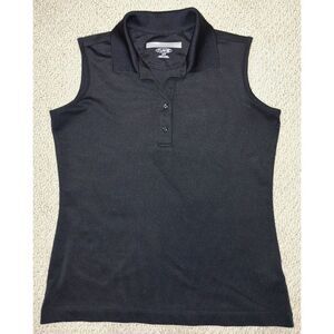 Women's Greg Norman Play Dry Black Sleeveless Golf Polo (Size Small)